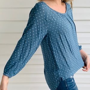 LOFT Size S Blue Long Sleeve Top